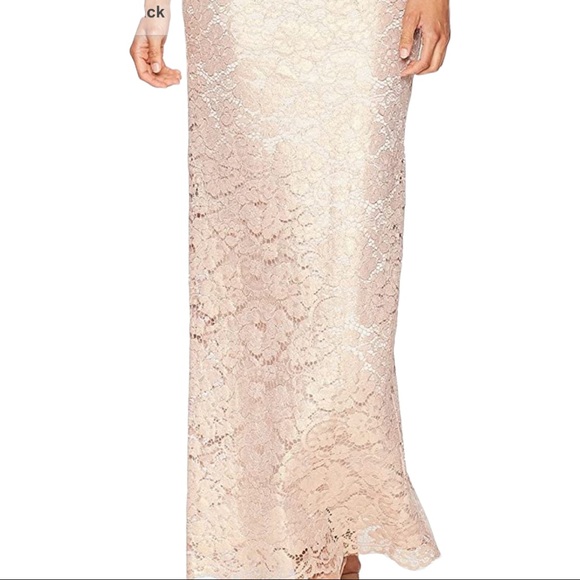 New! Adrianna Papell GOLD Lace Beaded boutique Gown - Picture 4 of 10